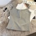 Cotton Real Photo Small Strap Tank Top Women Summer Slim Korean Short Length Lace Edge T-Shirt Top