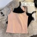 Cotton Real Photo Small Strap Tank Top Women Summer Slim Korean Short Length Lace Edge T-Shirt Top