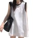 Cotton Colorblock Sporty Sleeveless T-Shirt Tank Top for Women Summer Plus Size Loose Sweet and Spicy Top