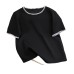 Real Photo Women's Loose Short Sleeve T-Shirt Summer New American Style Slimming Belly Covering Top Conceal Meat