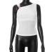 Simple Solid Color Fitted Embellished Long Tank Top for Women