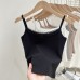 Sweet and Spicy Korean Style Lace Bowknot Splicing Crop Top for Women Summer Slim Fit Camisole