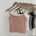 Sweet and Spicy Korean Style Lace Bowknot Splicing Crop Top for Women Summer Slim Fit Camisole