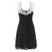 Square Neck Lace Splicing Waist-Cinching Dress