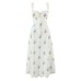 Printed Corset Waist Strapless Dress
