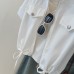 Solid Color Short Length Workwear Top for Women with Double Zipper Polo Collar