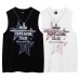 Streetwear Hip Hop Foamed Letter Print Necklace Tank Top Men's Summer Loose Casual Sleeveless T-Shirt Undershirt