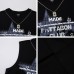 Streetwear Hip Hop Foamed Letter Print Necklace Tank Top Men's Summer Loose Casual Sleeveless T-Shirt Undershirt