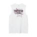 Streetwear Hip Hop Foamed Letter Print Necklace Tank Top Men's Summer Loose Casual Sleeveless T-Shirt Undershirt