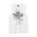 Streetwear Hip Hop Foamed Letter Print Necklace Tank Top Men's Summer Loose Casual Sleeveless T-Shirt Undershirt