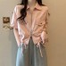 Style Short Length Workwear Top for Women Slim Fit Solid Color Double Zipper Polo Collar Top Style Short Length Workwear Top for Women Slim Fit Solid Color Double Zipper Polo Collar Top