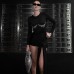 Elegant Slim Solid Color Rhinestone Long Sleeve Top for Women