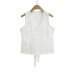 V-neck Lace Hem Crop Top Tank Top