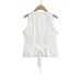 V-neck Lace Hem Crop Top Tank Top