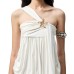 Sexy Solid Color Off-Shoulder Floral Gathered Bust Bodycon Mini Dress for Women