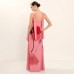Elegant Ribbon Floral Print Dress for Women