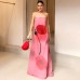 Elegant Ribbon Floral Print Dress for Women