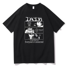 Serial Experiments Lain Iwakura Printed Loose Short Sleeves