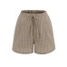 Drawstring Loose Plaid Shorts