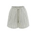 Drawstring Loose Plaid Shorts