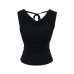 One-Shoulder Backless Tie Short Sleeve T-Shirt for Women