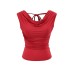 One-Shoulder Backless Tie Short Sleeve T-Shirt for Women