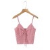 V-neck lace checkered suspender V-neck lace checkered suspender