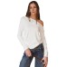 Casual Off-Shoulder Solid Color Long Sleeve Top for Women