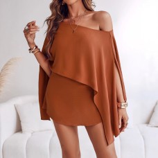 Hot Selling New Arrival -- Pure Color One-Shoulder Design Slit Sleeve Multi-Wear Office and Leisure Three-Piece Set Hot Selling New Arrival -- Pure Color One-Shoulder Design Slit Sleeve Multi-Wear Office and Leisure Three-Piece Set