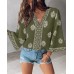 Foreign Trade Autumn V-neck Position Printing Loose Top