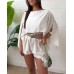 Solid Color One-Shoulder Design Slit Sleeve Multi-Wear Office Casual Top (with Camisole) Solid Color One-Shoulder Design Slit Sleeve Multi-Wear Office Casual Top (with Camisole)