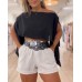 Solid Color One-Shoulder Design Slit Sleeve Multi-Wear Office Casual Top (with Camisole) Solid Color One-Shoulder Design Slit Sleeve Multi-Wear Office Casual Top (with Camisole)