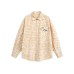Plaid Patch Pocket Loose Unisex Casual Long Sleeve Shirt