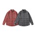 Heavyweight Beaded Plaid Long Sleeve Shirt Men's Loose Casual Couple Shirt Jacket