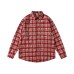 Heavyweight Beaded Plaid Long Sleeve Shirt Men's Loose Casual Couple Shirt Jacket