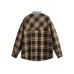 Pocket Color Block Turn-Down Collar Loose Unisex Plaid Shirt