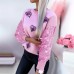 White Backless Metal Buckle Decorated Casual Long Sleeve Top for Women