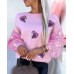 White Backless Metal Buckle Decorated Casual Long Sleeve Top for Women
