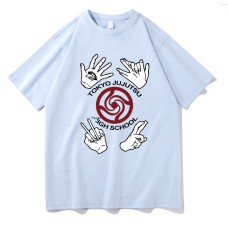 Jujutsu Kaisen Tiger Wand Yuji Itadori Nobara Kugisaki Gojo Satoru Gesture Printed Short Sleeve T-Shirt