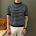 Summer loose casual breathable jacquard striped contrasting top