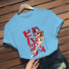 Cowboy Bebop Faye Valentine Space Cowboy Printed  Loose T-Shirt Short Sleeve