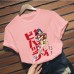 Cowboy Bebop Faye Valentine Space Cowboy Printed  Loose T-Shirt Short Sleeve