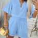 V-neck Flared Sleeve Loose Casual Set
