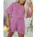 V-neck Flared Sleeve Loose Casual Set