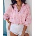 High-Quality  Silver Thread Jacquard Chiffon Stand Collar Top