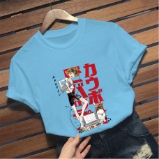 Cowboy Bebop Print Loose T-Shirt Short Sleeve