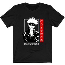 Jujutsu Kaisen Gojo Satoru Printed Black Short Sleeve T-Shirt 