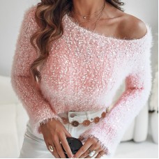 Color Block Fuzzy Long Sleeve Top Color Block Fuzzy Long Sleeve Top