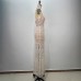Fashion Sequin Women's Halter Sexy Sleeveless Sequin Fitted Long Bodycon Party Dress