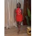 Strapless Rhinestone Chain Bandage Dress Evening Gown
